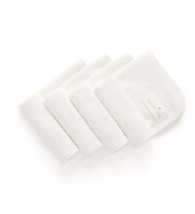 Pure Baby 4 Pack Towelling Face Washers